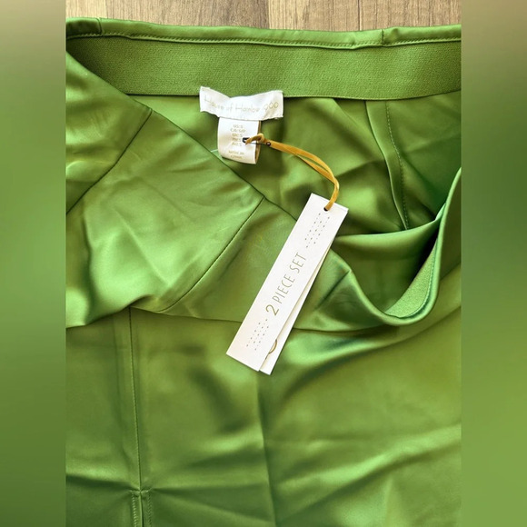 House of Harlow 1960 Satin Fringe Hem Cami & Skirt Set cami Size XS skirt size S - Picture 6 of 9